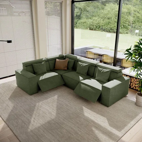 Vista 15 de Sofá eléctrico de 85 pulgadas, sofás modulares para sala de estar, moderno sofá biplaza reclinable grande, cómodo sofá nube de terciopelo