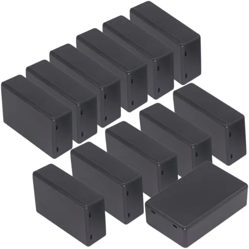 Vista 43 de Zulkit 12 cajas de proyecto de plástico ABS para proyectos eléctricos, caja de conexiones de energía, color negro, 1.97 x 1.10 x 0.59 pulgadas 12