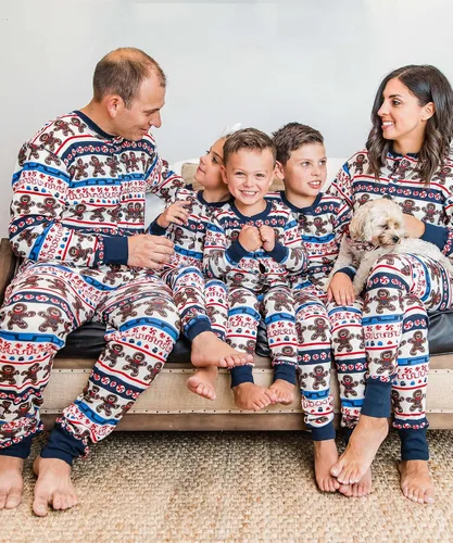 Vista 3 de Lazy One - Pijamas navideñas a juego con solapa trasera; para perros, bebés, niños, adolescentes y adultos