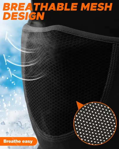 Vista 3 de Pasamontañas con diseño movible para hombres y mujeres, forro polar para invierno, para clima frío, esquí, trabajo al aire libre