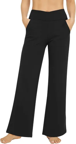 Vista 6 de G4Free Pantalones capri de pierna ancha para mujer, pantalones capri elásticos cruzados con bolsillos, pantalones cortos de cintura alta