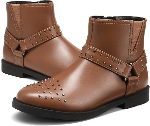Vista 4 de DREAM PAIRS Botas de tobillo para niñas pequeñas y grandes