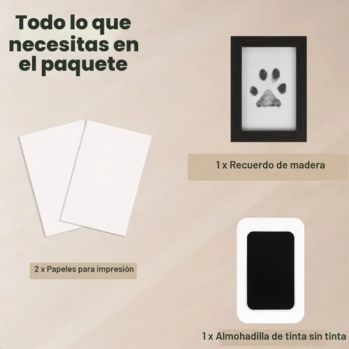 Vista 6 de Kit de huellas sin tinta para perros, gatos y bebés, kit de huellas de manos de bebé y nariz de perro de tacto limpio, kit de huellas de perro sin