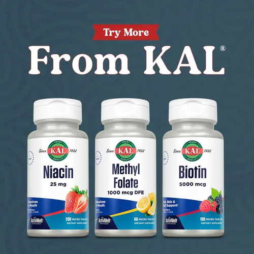 Vista 6 de KAL Folato de metilo 1000 mcg - Forma activa de 5-MTHF, suplemento de ácido fólico para mujeres y hombres, salud cardíaca, prenatal, apoyo cerebral