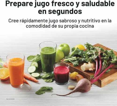 Vista 2 de Máquina Exprimidora Hamilton Beach HealthSmart, Extractor Centrífugo Compacto, Canal de Alimentación de 2.4 Pulgadas para Frutas y Verduras, Fácil