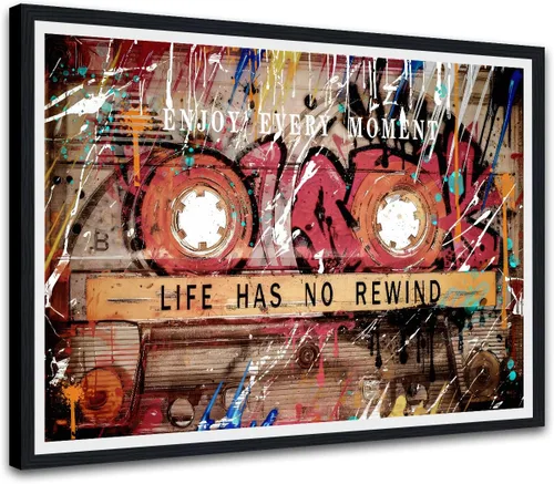 Vista 115 de Novatique Arte de Pared de Cinta de Casete Decoración de Sala de Música Póster Impreso Life Has No Rewind Casete Lienzo Arte de Pared Pósters