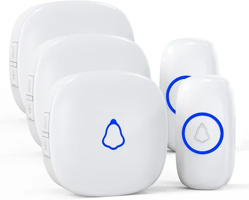 Vista 13 de SECRUI - Timbre inalámbrico con 2 receptores, timbre impermeable que funciona a 1000 pies de alcance 58 campanas, 5 niveles de volumen, luz LED