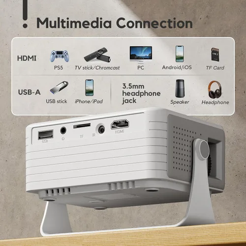 Vista 7 de Mini proyector con WiFi y Bluetooth, proyector actualizado AKIYO 2026 1080P