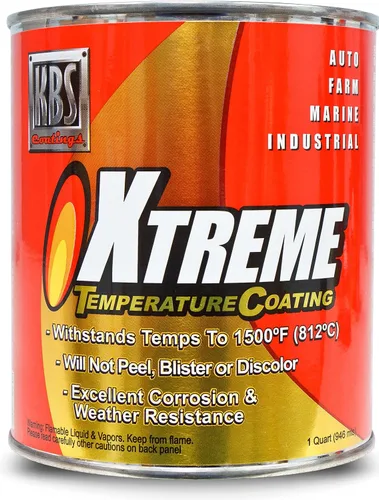 Vista 15 de KBS Coatings - Recubrimiento de temperatura Xtreme, color negro azabache , Acero inoxidable