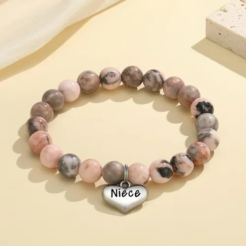 Vista 2 de MIXJOY Regalos para mujer con texto en inglés "Life is Tough But So Are You", pulsera de piedra natural, regalos de relajación antiansiedad