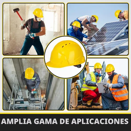Vista 5 de Leumoi Cascos de seguridad de suspensión de 4 puntos, cascos de seguridad a granel, cascos de construcción de ABS, cascos de trinquete ajustables