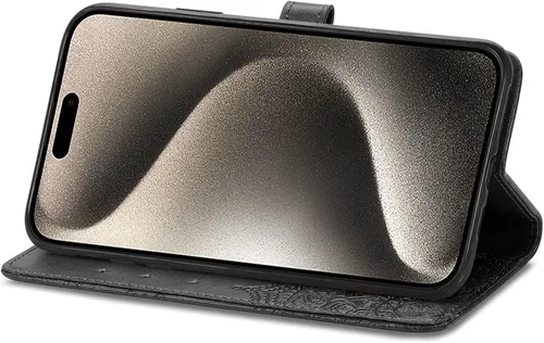 Vista 4 de Funda compatible con Sony Xperia 1 V, compatible con Sony Xperia 1 V/Xperia 1 5 Flip Stand ranuras para tarjetas, cierre magnético, color negro