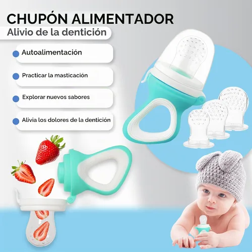 Vista 6 de Bluet B - Set de alimentación de bebé de silicona con chupete - Suministros de destete LED para bebés - Cucharas para bebés, cuenco de succión Gris