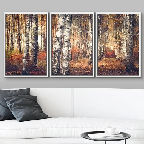 Vista 392 de wall26 Lienzo enmarcado para pared, juego de arte de acuarela pastel, paisaje rural, ilustraciones con formas abstractas, arte moderno, decorativo