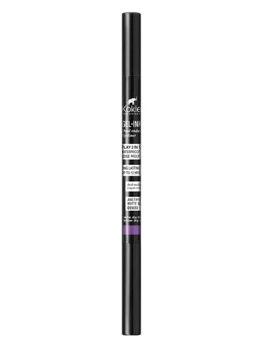 Vista 4 de Kokie Delineador de ojos de doble punta con tinta de gel (amatista/negro mate)