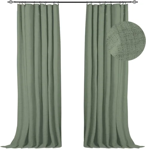 Vista 27 de 100% Blackout Shield Cortinas opacas completas para dormitorio de 63 pulgadas de largo, juego de 2 paneles, anillos de clip/bolsillo para barra