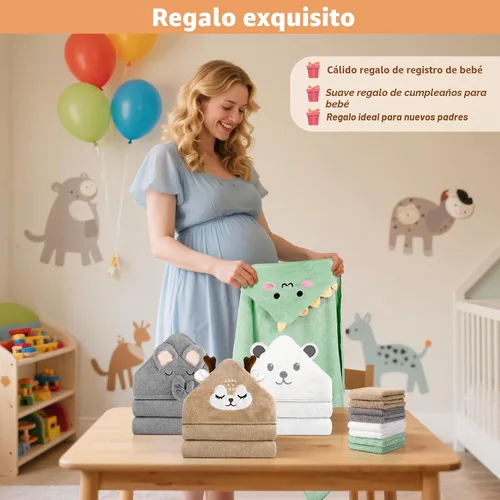 Vista 5 de Juego de 12 toallas de baño para bebés y niños pequeños
