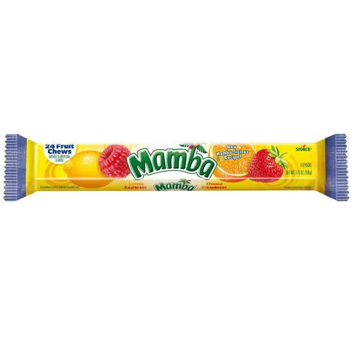 Vista 2 de Mamba Caramelos masticables de frutas, 3.73 onzas, 24 piezas (paquete de 24)