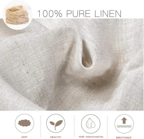 Vista 2 de Simple&Opulence Servilletas de cena de 100 % lino, con dobladillo decorativo de 18 x 18 pulgadas, lino francés natural, paquete de 4 servilletas