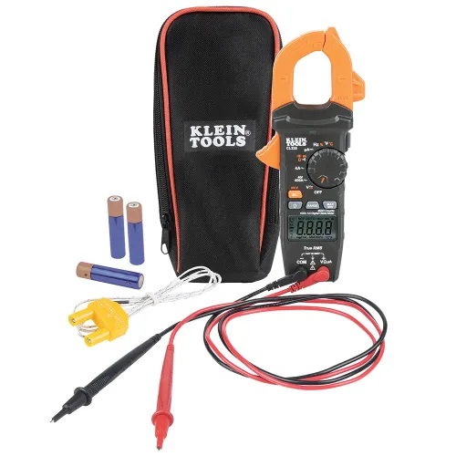 Vista 2 de Klein Tools CL320 - Abrazadera digital, HVAC AC de rango automático de 400 A y RT250 GFCI con pantalla LCD, probador de voltaje eléctrico