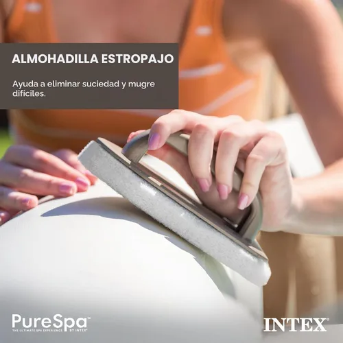 Vista 3 de Intex PureSpa - Kit de accesorios de mantenimiento para bañera de hidromasaje y spa con cepillo curvo, recogedor de malla, y cepillo limpiador
