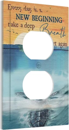 Vista 72 de Cubiertas Decorativas para Placas de Interruptor Diente de León Azul Rústico Citas Inspiradoras Casa de Campo Tablón de Madera Gris 1 Gang Cubierta
