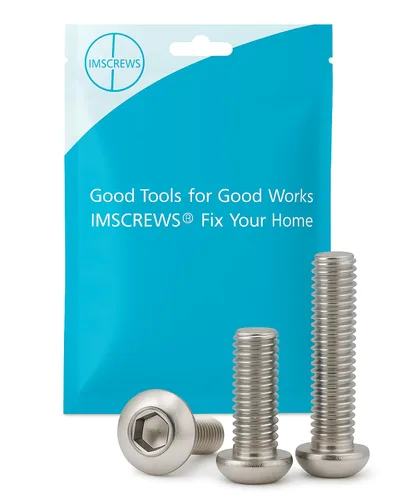 Vista 7 de IMScrews Tornillos de cabeza de vaso de 1/4-20 x 1 botón, acero inoxidable 304, unidad Allen hexagonal, paquete de 25