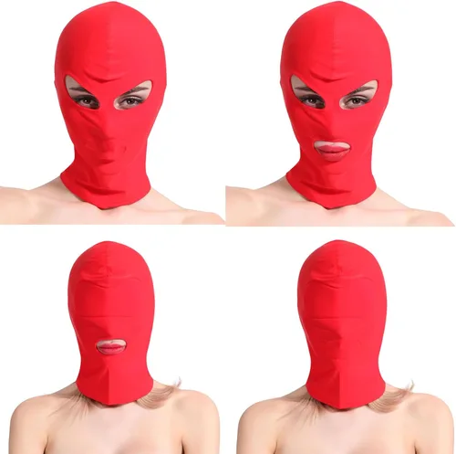 Vista 4 de Zentai - Máscara de capucha de elastano, elástica, transpirable, cobertura completa, ojos abiertos y máscara para la boca para hombre y mujer