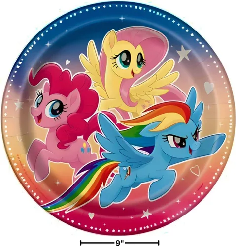 Vista 2 de Unique Industries - Platos redondos de papel para cena, 9 pulgadas, My Little Pony, 8 piezas