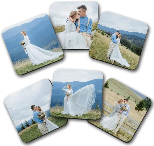Vista 5 de HB Art Design Sube 2 diferentes fotos personalizadas, juego de 2 tableros duros brillantes personalizados, collage de fotos, impresiones