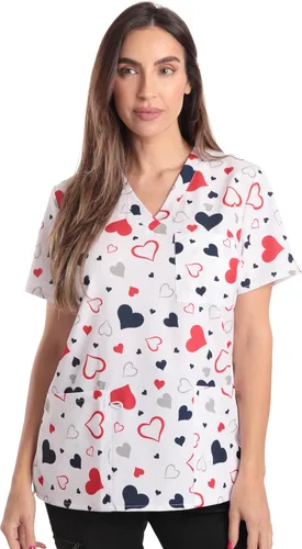 Vista 33 de Just Love - Tops de trabajo festivos para mujer Aqua - Luna y estrellas