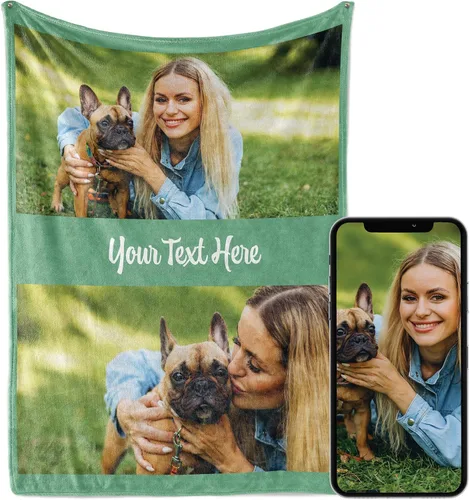 Vista 14 de Manta personalizada con imagen, se envía al día siguiente, impresa en Estados Unidos, manta de fotos personalizada, colores vibrantes, suave