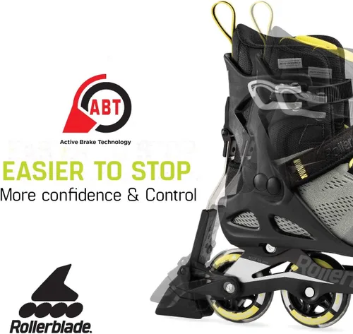 Vista 5 de Rollerblade Macroblade 80 ABT - Patines en línea para mujer, color gris glaciar/menta, patines en línea de rendimiento