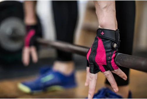 Vista 6 de Guantes Harbinger Pro para mujer con palma de cuero acolchada con ventilación para levantamiento de pesas, entrenamiento, fitness y entrenamientos