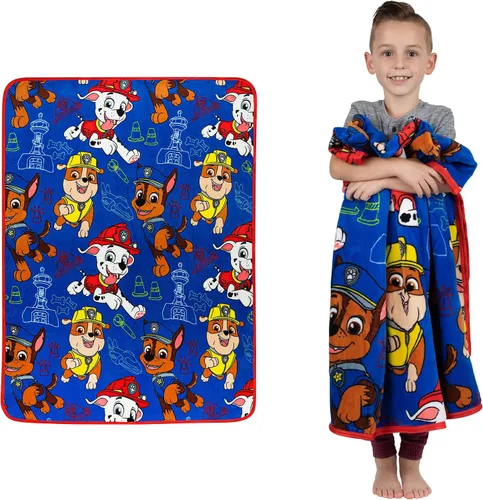 Vista 5 de Franco Juego de edredón y sábanas súper suaves para niños, 5 piezas, tamaño individual, película de Paw Patrol y ropa de cama para niños, manta