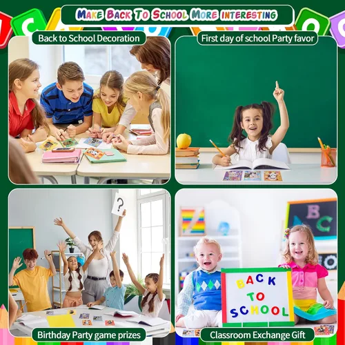 Vista 6 de Regalo de regreso a clases para estudiantes, juego de 24 juguetes de animales de bienvenida de regreso a la escuela, con tarjeta, recuerdo de fiesta