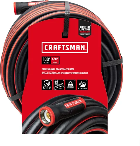 Vista 9 de CRAFTSMAN Manguera de jardín resistente de grado profesional, 50 pies x 5/8 pulgadas