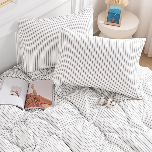 Vista 329 de NEXHOME PRO Funda de edredón Twin XL 100% algodón lavado, transpirable, duradera, texturizada, similar al lino, juego de ropa de cama para el hogar