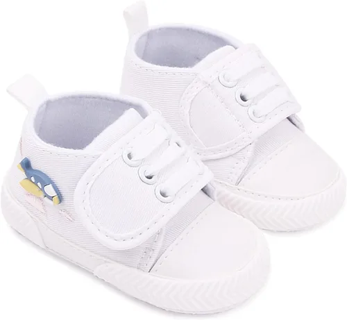 Vista 4 de OAISNIT - Zapatos de lona para bebé, zapatillas de deporte para niños y niñas suaves y antideslizantes para cuna