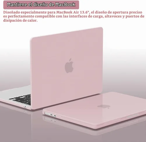 Vista 5 de CISSOOK para MacBook Air 13.6 M4 M3 M2 Funda 2025 2024 2022 Release, Carcasa Rígida de Plástico y Cubierta de Teclado y Adaptador USB para MacBook