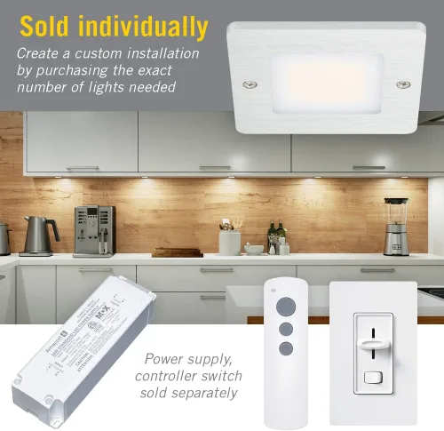 Vista 5 de Armacost Lighting Perfil bajo cuadrado debajo del gabinete LED Puck Light 2700K 218211