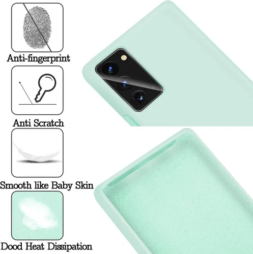 Vista 3 de Funda de silicona líquida compatible con Galaxy Note 20, protección de cuerpo completo de goma de gel a prueba de golpes para Galaxy Note 20 de 6.7