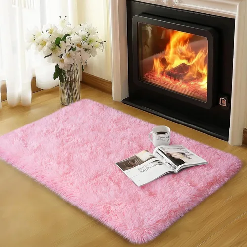 Vista 61 de qulint Alfombra negra para dormitorio, alfombra de área pequeña de 2 x 3 pies para habitación de niños, alfombra suave y mullida para sala de estar