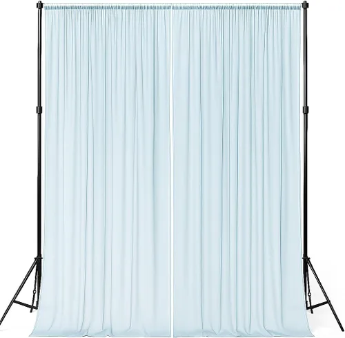 Vista 20 de AK-Trading - Paneles de cortinas de gasa para eventos de boda y decoración, cortinas de telón de fondo (115 x 120 pulgadas, negro)
