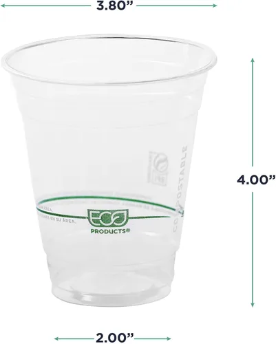 Vista 3 de Eco-Products, Inc GreenStripe - Vasos para bebidas frías, Transparente, 1000