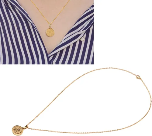 Vista 3 de Pssopp Collar de medalla de San Benito con colgante de acero inoxidable, collar protector religioso, por defecto
