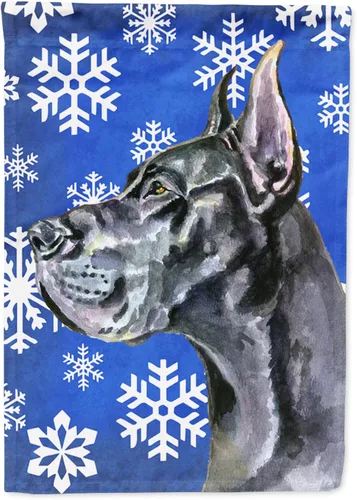 Vista 54 de Caroline's Treasures SC9374GF Bulldog English Snow flakes Holiday Garden Flag Buzón Bandera decorativa para patio exterior, patio, obras de arte