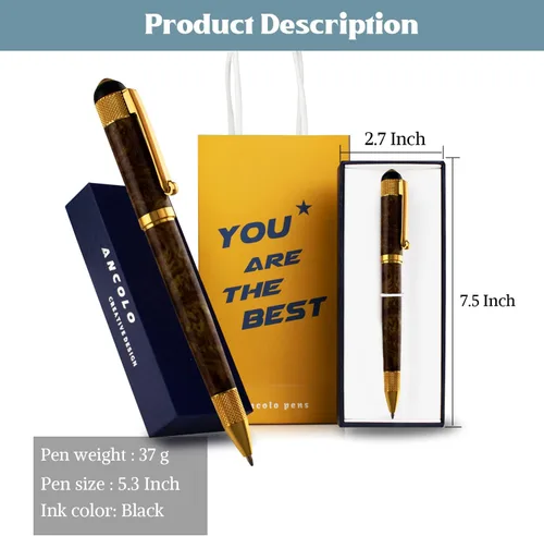 Vista 5 de Ancolo Bolígrafo personalizado: con bolsa de regalo, tarjeta de regalo, bonito regalo de recuerdo, grabado con tu nombre/mensaje/número de teléfono