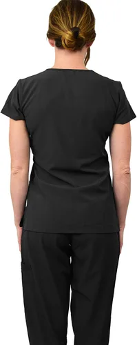 Vista 3 de Green Town Women's Jogger Scrub Set Medical Nursing GT 4FLEX Top and Pant Solid Colors and Prints