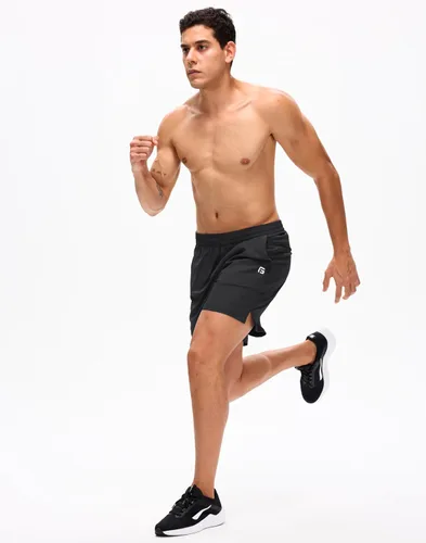 Vista 7 de GGJ Pantalones cortos deportivos ligeros para hombre con 2 bolsillos con cremallera de 7/5/9 pulgadas, pantalones cortos de tenis de secado rápido